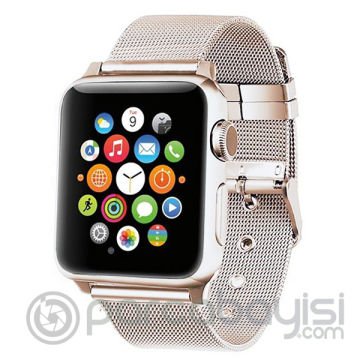 Ally Apple Watch 7-8 45mm 6-5-4 44mm Kayış Kordon Çelik Klasik Toka 3-2-1 42mm