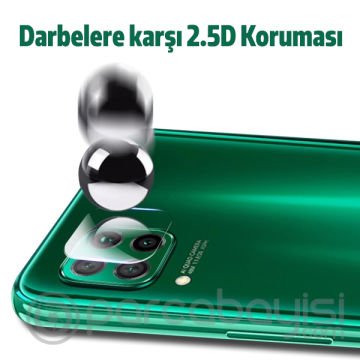 Huawei P40 Lite Tempered Cam Kamera Koruyucu