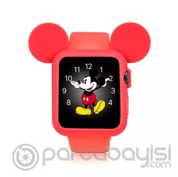 Ally Apple Watch 6-5-4-3-2 için 42mm Mickey Mouse Silikon Kılıf