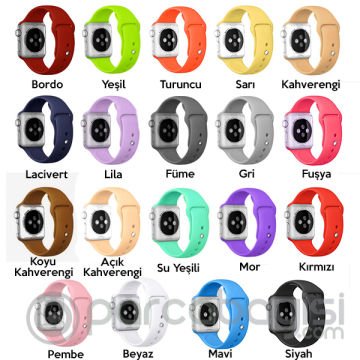 Ally Apple Watch 7-8 41mm 6-5-4- 40mm Silikon Kordon Kayış 3-2-1 38mm