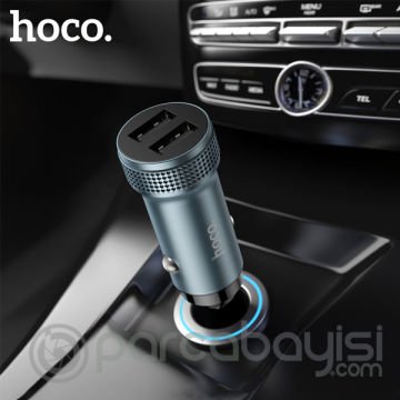 HOCO Z49 Çift USB Girişli Araç Şarj Başlık + USB To iPhone Lightning Kablo