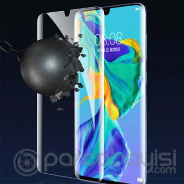 Huawei P30 Pro Full Uv Liquid+uv Işık 3D Full Kırılmaz Cam Ekran Koruyucu