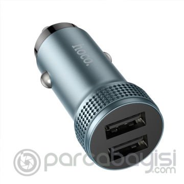 HOCO Z49 Çift USB Girişli Araç Şarj Başlık + USB To Type-C Kablo