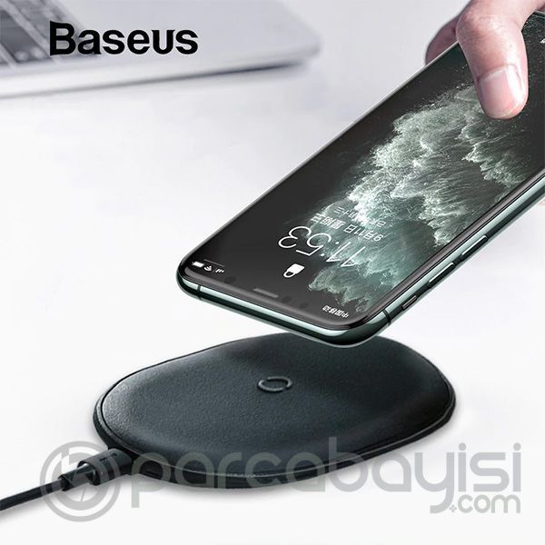 Baseus Cobble 15W wireless Kablosuz Şarj Cihazı İPhone 12-11,XS MAX XR 8