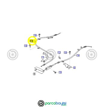 KİA CARNİVAL - KİA SEDONA 1999-2005 SOL ARKA EL FREN TELİ | 0K55244420L