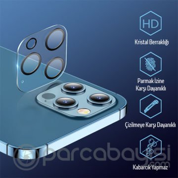 ALLY İPhone 12 Pro 6.1 3D Full Tempered Glass Cam Kamera Koruyucu