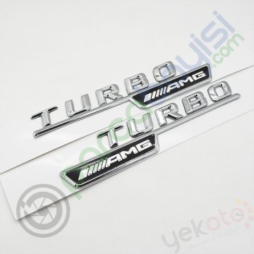 Turbo Amg 3D Metal Monogram Siyah Amblem Logo Sticker Orjinal Kalite Alman Üretimi