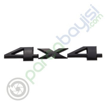 4X4 3D Metal Amblem Logo Sticker Siyah