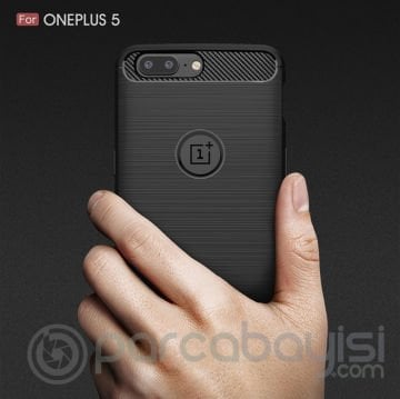 One Plus 5 Dark Ultra Koruma Karbon Fiber Doku Silikon Kılıf