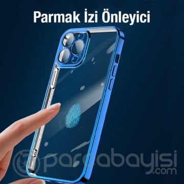 ALLY Fashion Series iPhone 13 6.1inç Kılıf Renkli Kenar Lazer Çerçeveli Silikon Kılıf