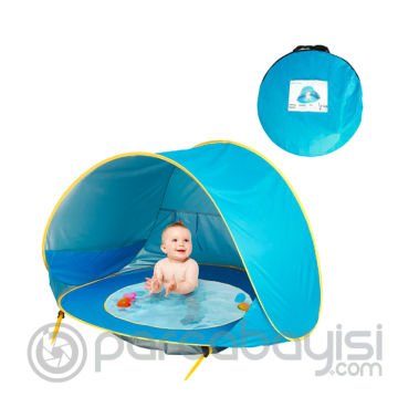 Ally Su Geçirmez UV Güneş Korumalı Havuzlu Bebek Plaj Çadırı