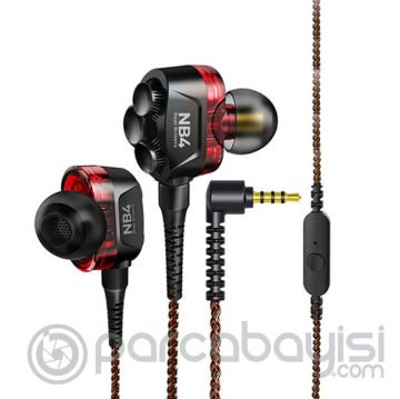 Plextone FRO NB4 8mm Çift Bass Hybrid 3.5mm Kulaklık Kablolu Kulakiçi Oyuncu Kulaklığı