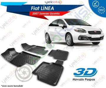 Fiat Linea 2007 Sonrası Uyumlu Araca Özel 3D Havuzlu Paspas Siyah