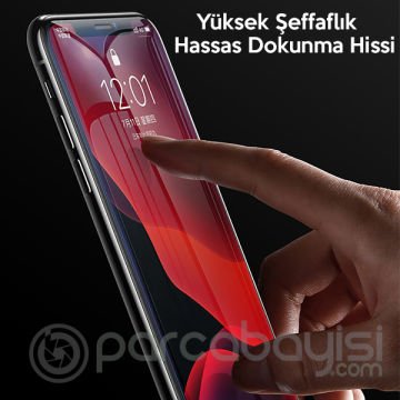 Baseus İPhone 11 Pro- X-XS 0.3mm Ful Tempered Cam Ekran Koruyucu 2 Adet Set