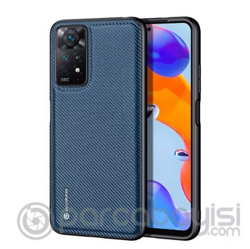 Dux Ducis Fino Serisi Xiaomi Redmi Note 11 Pro Kılıf Premium Dokuma Silikon Kılıf