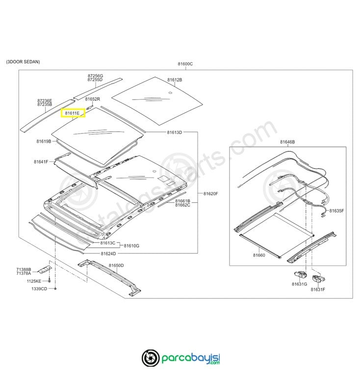 Kia Ceed Sunroof Ön Cam Panelı Orjinal | 81611A2000