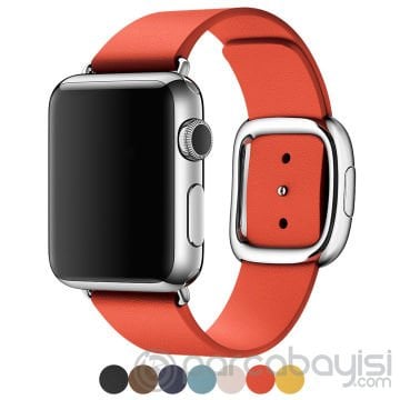 Ally Apple Watch 7-8 41mm 6-5-4 40mm Deri Kordon Kayış Modern Toka 3-2-1 38mm