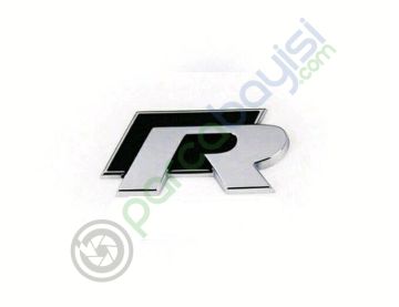 R Siyah Metal 3D Amblem Logo Orjinal Kalite