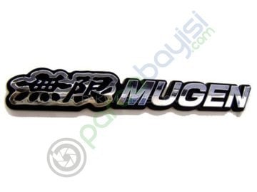 Mugen Metal 3D Logo Amblem Sticker Siyah