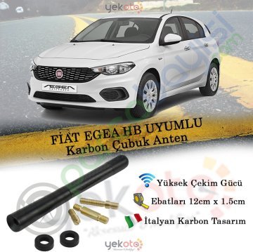 Fıat Egea Hb Uyumlu Karbon Fiber Oto Radio Anteni Çubuk Anten