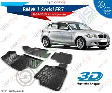 Bmw 1 E87 2005-2010 Arası Uyumlu Araca Özel 3D Havuzlu Paspas