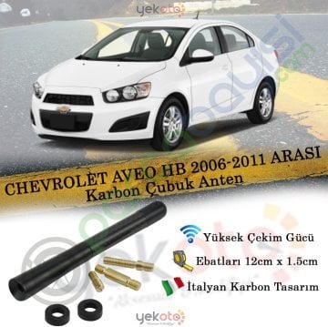 Chevrolet Aveo 2006-2011 Arası Uyumlu Karbon Fiber Oto Radio Anteni Çubuk Anten