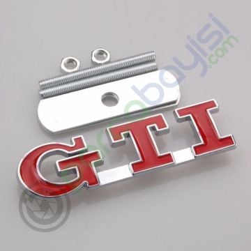 Gti Ön Panjur Metal 3D Logo Amblem Sticker Kırmızı