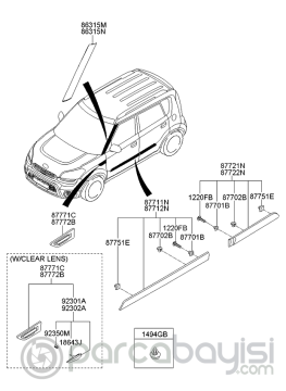 Kia Soul Ön Direk Dış Bakaliti Sol Orjinal | 861702K500