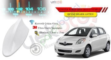 Toyota Yaris 2004-2010 Arası Uyumlu Beyaz Shark Anten Köpek Balığı Anten