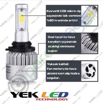 9006 Led Zenon Yeni Nesil 3 Led 3 Yönlü Şimşek Etkili 8000L Xenon