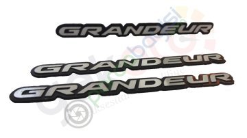 Grandeur 3D Metal Amblem Logo Sticker Büyük Boy 2 Adet