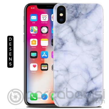 Ally İphone X Xs Mermer Desenli Soft Silikon Kılıf