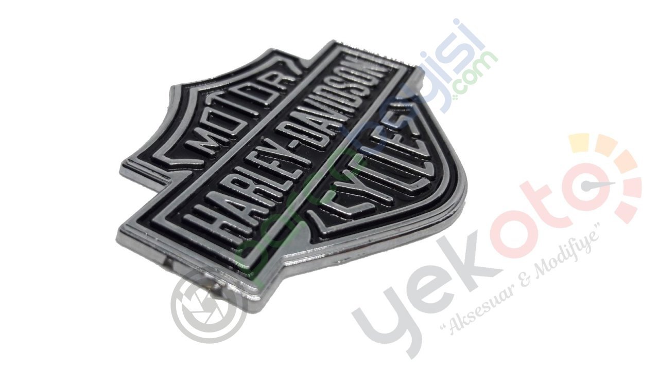 Harley Davıdson 3D Metal Sticker Metal Amblem Orta Boy