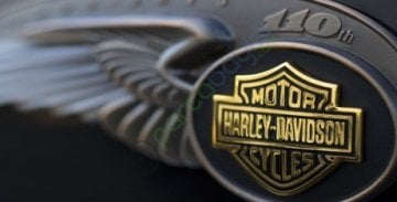 Harley Davıdson 3D Metal Sticker Metal Amblem Gold Orta Boy