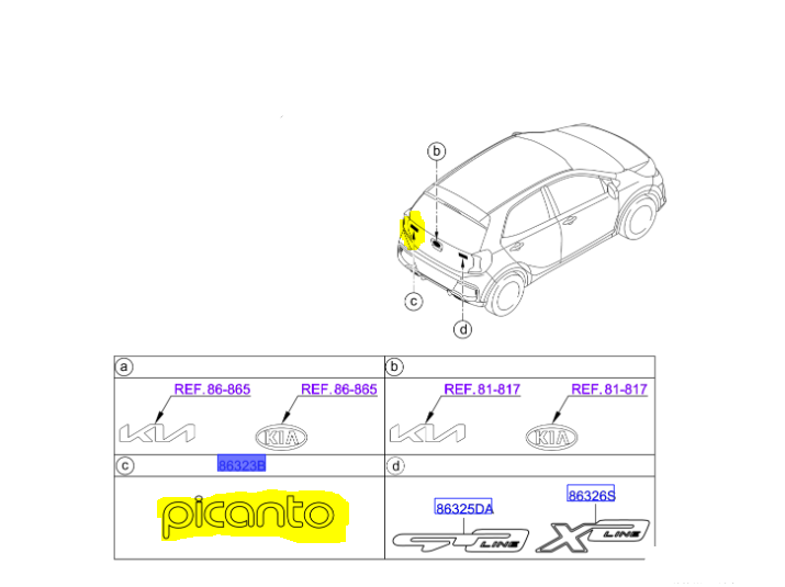 Kia Picanto Yazı Amblem Orjinal | 86320G6500