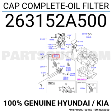 Kia Rio Yağ Filtre Kapak Orjinal | 263152A500