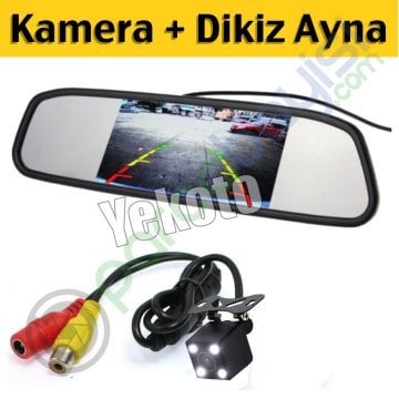 Dikiz Aynasından Geri Görüş Kamerası + Dikiz Aynası Lcd Görüntülü