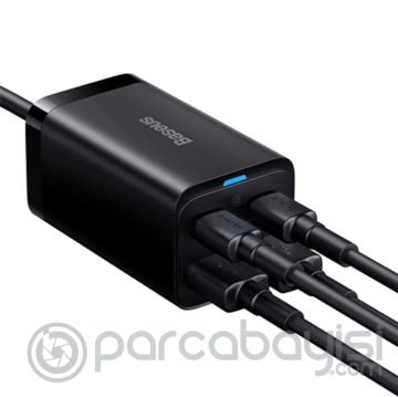 Baseus Gan3 Pro 65W 2 Type-C 2 USB Hızlı Şarj Başlığı Adaptörü+Baseus 100W Hızlı Şarj Type-C