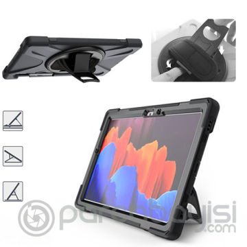 ALLY GALAXY TAB S8 S7 T870-T875 Kılıf Shockproof 3 Katmanlı Standlı Zırh Kılıf Kalem Yerli