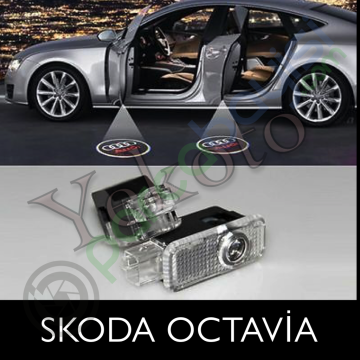 Skoda Octavia Araca Özel Kapı Logo Aydınlatma