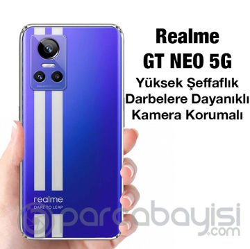 Ally Realme GT NEO 5G Kılıf Kamera Korumalı Ultra İnce Şeffaf Silikon Kılıf