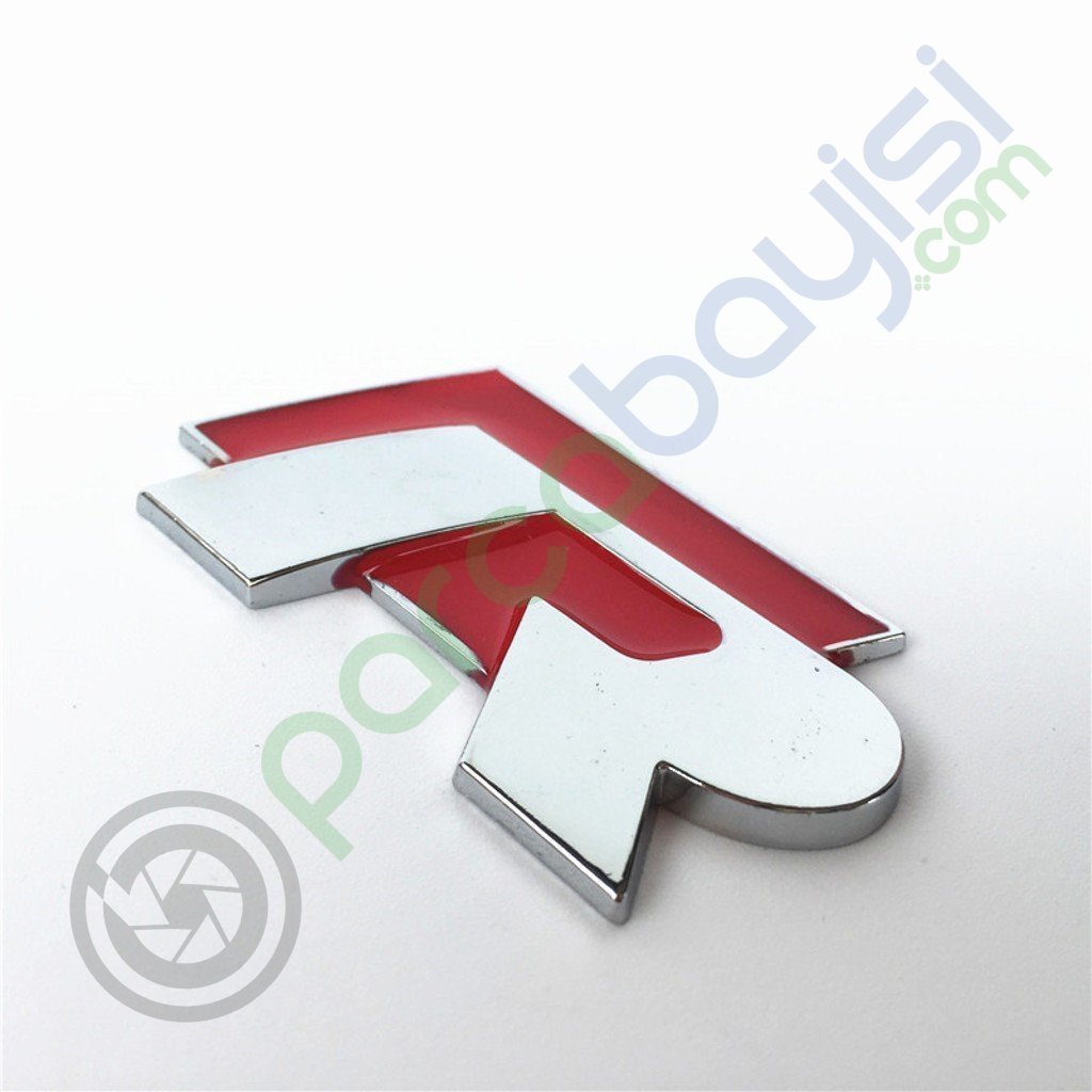 R Logo Metal 3D Amblem Orjinal Style Kırmızı