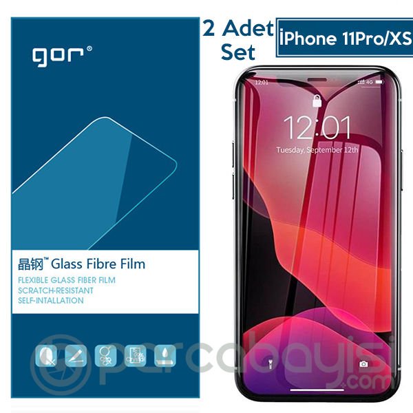 GOR İPhone 11Pro XS 5.8 Flexible Nano Glass Ekran Koruyucu 2adet Set