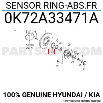 Kia Bongo Ön Abs Sensör Sekmanı Orjinal | 0K72A33471A