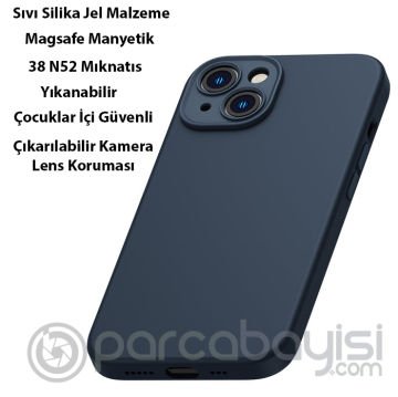 Baseus Liquid Silica Gel iPhone 14 Plus 6.7 Magsafe Silikon Kılıf + Tempered Ekran Koruyucu Set