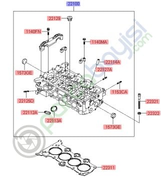 Silindir Kapağı Çıplak Kia Cerato Ceed Orjinal | 221002B000