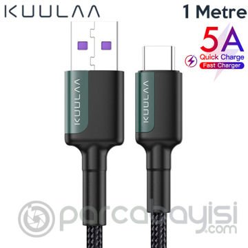 KUULAA USB-Type C Huawei P20,P30 Mate 20 pro 20 lite Supercharge Hızlı Şarj Kablosu