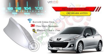 Peugeot 207 Uyumlu Gri Shark Anten Köpek Balığı Anten