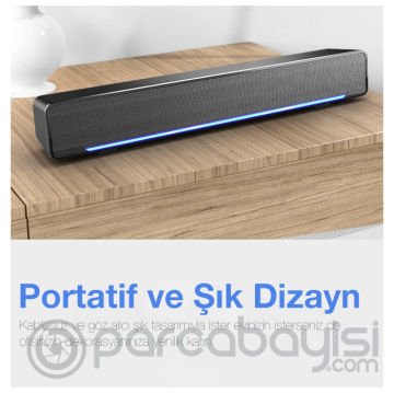 ALLY MC196 Kablolu ve Bluetoothlu Soundbar Masaüstü Bilgisayar Hoparlörü