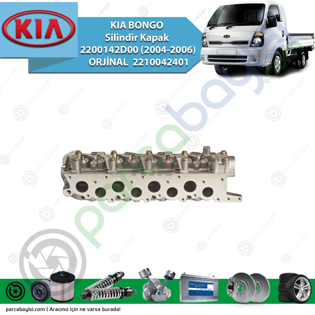 Kia Bongo Silindir Kapak 2200142D00 (2004-2006) Orjinal 2210042401